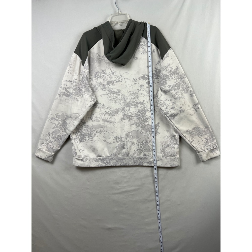 Cabela's Hoodie Mens XL Gray Snow Camo Performance Fleece Pullover Logo - Picture 4 of 7